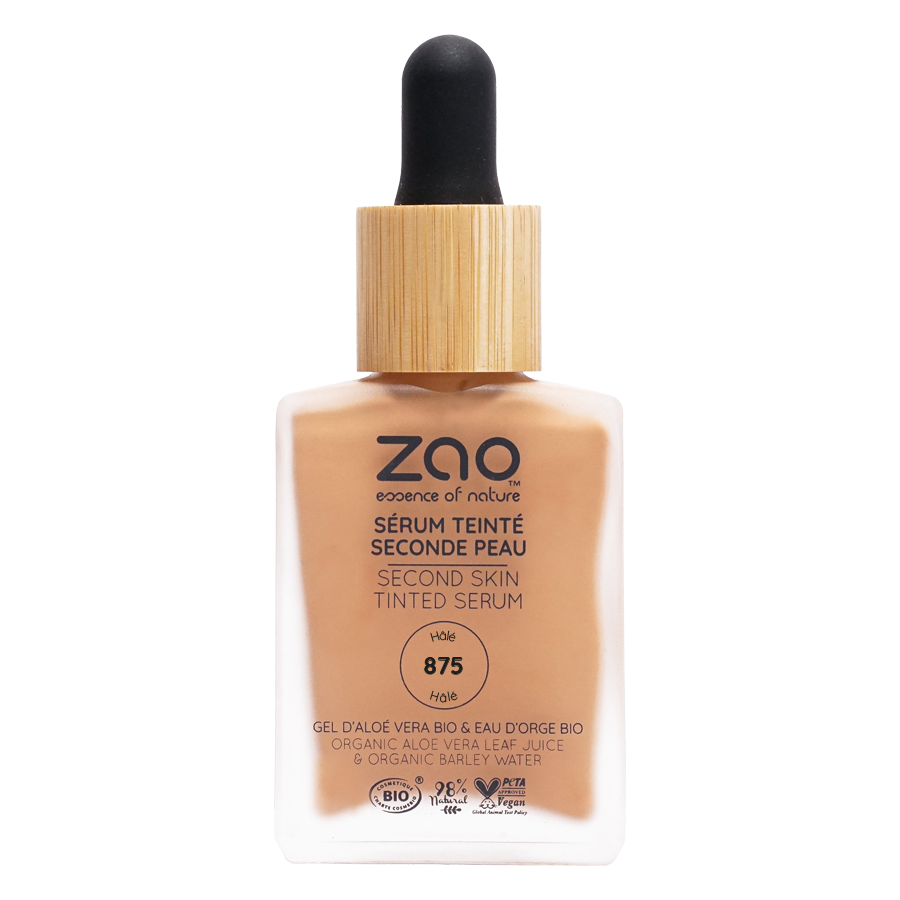 Base Second Skin Tinted Serum Tan 875 | Zao Makeup Chile – ZAO Makeup